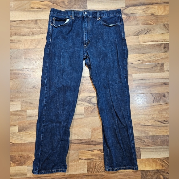 Levi's 505 Regular Fit Jeans Men's 40x32 Dark Wash Straight Leg Denim USA - Picture 5 of 11